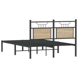 Berkfield Home Decorative Bed Frame without Mattress Sonoma Oak 120x200 cm Engin in Black - Size: Small Double - thumbnail 8