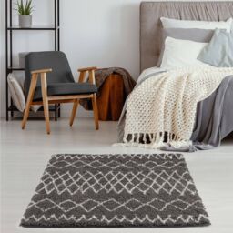 THE RUGS Soft Tangier Shaggy Rugs & Runners Dark Grey Living Room - Size: 120 cm diameter - thumbnail 7