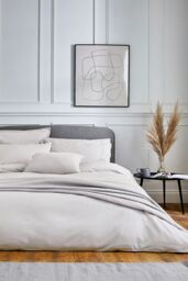 1951 'Andaz' Cotton Pillow Sham in Silver - thumbnail 4