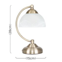 ValueLights Pair of Antique Brass Table Lamp in Metallic Gold - thumbnail 5