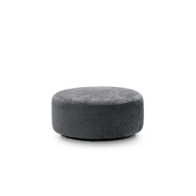 Abakus Direct Harriet Crushed Chenille Large Swivel Footstool in Dark Grey - image 1