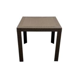 NESTLUNE Brown Wicker Garden Table, Brown Wicker Patio Table - Size: 100 cm x 15 cm - thumbnail 4