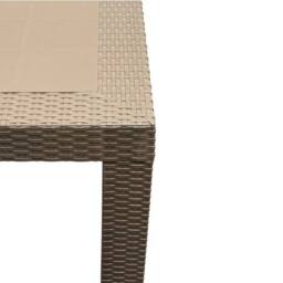 NESTLUNE Brown Wicker Garden Table, Brown Wicker Patio Table - Size: 100 cm x 15 cm - thumbnail 5
