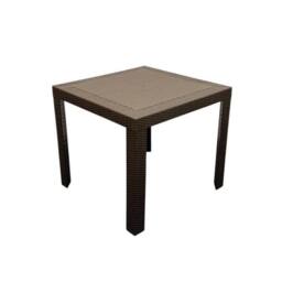 NESTLUNE Brown Wicker Garden Table, Brown Wicker Patio Table - Size: 100 cm x 15 cm - thumbnail 1