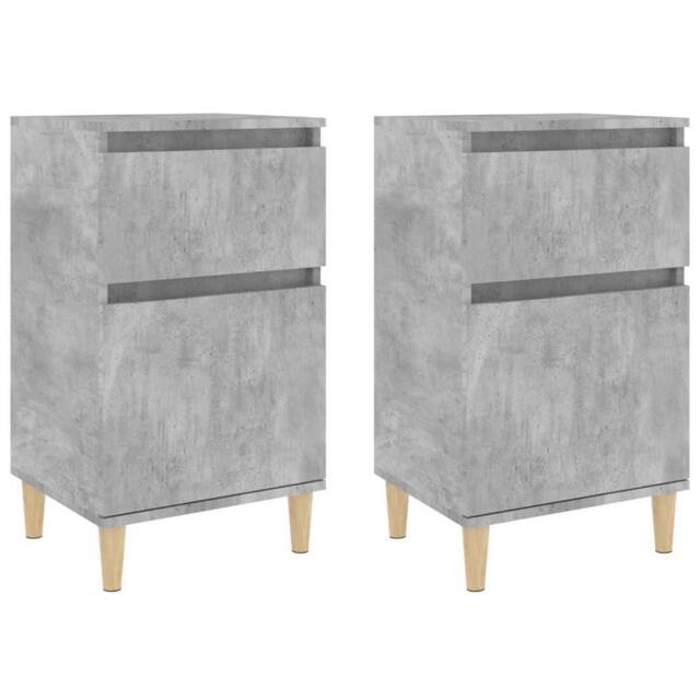 Berkfield Home Bedside Cabinets 2 pcs Concrete Grey 40x35x70 cm - Size: 40 x 35 x 70 cm