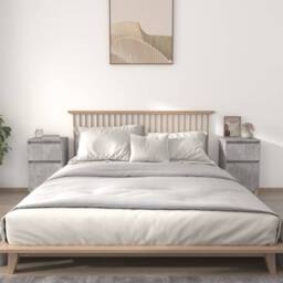 Berkfield Home Bedside Cabinets 2 pcs Concrete Grey 40x35x70 cm - Size: 40 x 35 x 70 cm - thumbnail 2