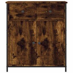Berkfield Home Sideboard Smoked Oak 70x30x80 cm Engineered Wood in Brown - Size: 70 x 30 x 80 cm - thumbnail 6