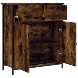 Berkfield Home Sideboard Smoked Oak 70x30x80 cm Engineered Wood in Brown - Size: 70 x 30 x 80 cm - thumbnail 5