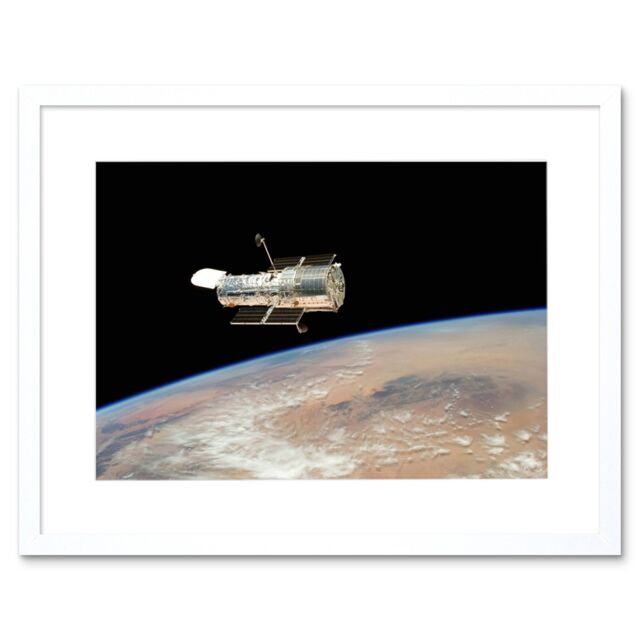 Artery8 Wall Art Print Hubble Space Astronomy The Hubble's Final Release Over Earth By Space Shuttle Atlantis Crew In 2009 Servicing Mission 4 - image 1