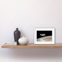 Artery8 Wall Art Print Hubble Space Astronomy The Hubble's Final Release Over Earth By Space Shuttle Atlantis Crew In 2009 Servicing Mission 4 - thumbnail 2