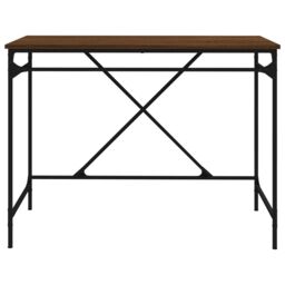 Berkfield Home Desk Brown Oak 100x50x75 cm Engineered Wood & Iron - Size: 100 x 50 x 75 cm - thumbnail 5