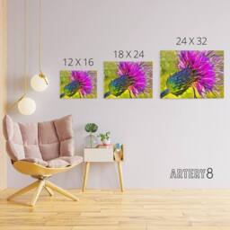 "Artery8 Scottish Thistle Flower Scotland Canvas Wall Art Print in Purple - Size: W18"" x H24""" - thumbnail 4