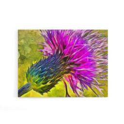 "Artery8 Scottish Thistle Flower Scotland Canvas Wall Art Print in Purple - Size: W18"" x H24""" - thumbnail 1
