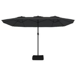 Berkfield Home Double-Head Parasol with LEDs Black 449x245 cm - thumbnail 5