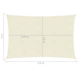 Berkfield Home Sunshade Sail 160 g/m ² Cream 2x3.5 m HDPE in Beige - thumbnail 6