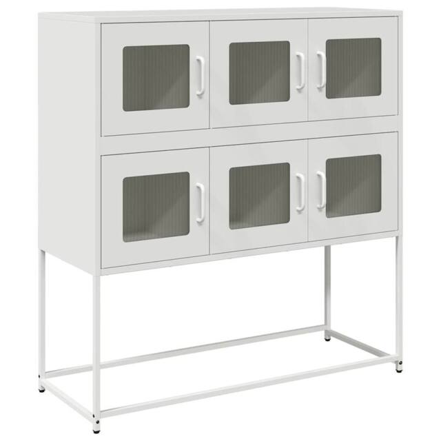 Berkfield Home Sideboard White 100.5x39x107 cm Cold-rolled Steel - image 1