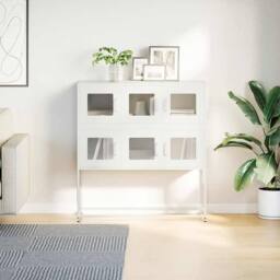 Berkfield Home Sideboard White 100.5x39x107 cm Cold-rolled Steel - thumbnail 4