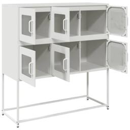 Berkfield Home Sideboard White 100.5x39x107 cm Cold-rolled Steel - thumbnail 6