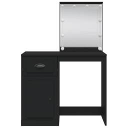 Berkfield Home Dressing Table with LED Lights Black 90x42x132.5 cm - thumbnail 5