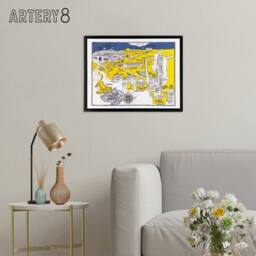 "Artery8 Map Hungerford 1935 Pittsburgh University Framed Canvas Wall Art Print - Size: W18"" x H24""" - thumbnail 3