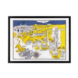 "Artery8 Map Hungerford 1935 Pittsburgh University Framed Canvas Wall Art Print - Size: W18"" x H24""" - thumbnail 1