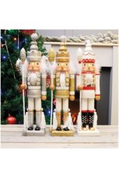 Netagon Gold Nutcracker with Staff Christmas Decoration - thumbnail 5