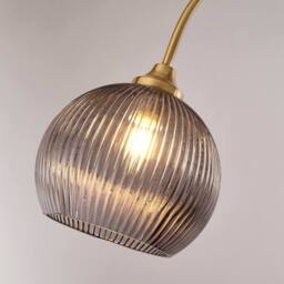 Lighting Collection RIBBED GLASS FLOOR LAMP GREY in Bronze - thumbnail 4