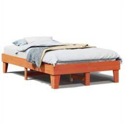 Berkfield Home Durable Bed Frame without Mattress Wax Brown 135x190 cm Double So - thumbnail 3