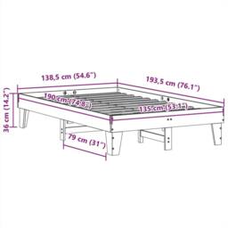 Berkfield Home Durable Bed Frame without Mattress Wax Brown 135x190 cm Double So - thumbnail 9