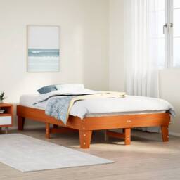 Berkfield Home Durable Bed Frame without Mattress Wax Brown 135x190 cm Double So - thumbnail 2