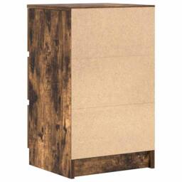 Berkfield Home Durable Bedside Cabinet with 3 Drawers Smoked Oak 39x35x65 cm in Brown - Size: 39 x 35 x 65 cm - thumbnail 8