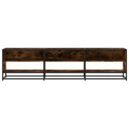 Berkfield Home TV Cabinet Smoked Oak 180x40x46 cm Engineered Wood in Brown - Size: 180 x 40 x 46 cm - thumbnail 4