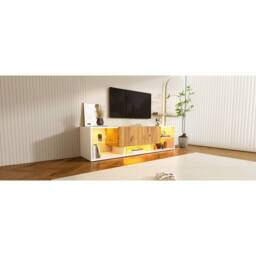 AKI HAUS 160cm White TV Unit With LED Lighting - thumbnail 4