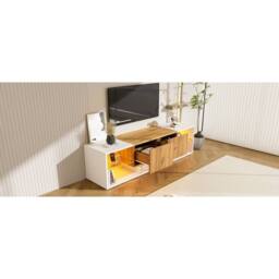 AKI HAUS 160cm White TV Unit With LED Lighting - thumbnail 6