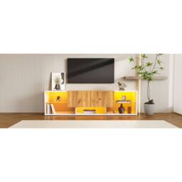 AKI HAUS 160cm White TV Unit With LED Lighting - thumbnail 5