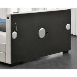 Harmin LUXURY LED, MUSIC, Bluetooth, Speakers, USB, Faux Leather Frame in Black - Size: Double - thumbnail 7