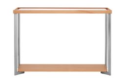 Orsina Console Table With Open Shelf, Black & Gold Finish Accent Table With Sturdy Metal Legs, Luxe Hallway Table in Beige - thumbnail 7