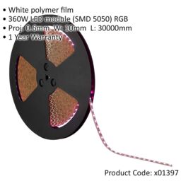 Loops Flexible LED Tape Light - 30m Reel - 360W RGB LEDs - Self-Adhesive Backing - thumbnail 2