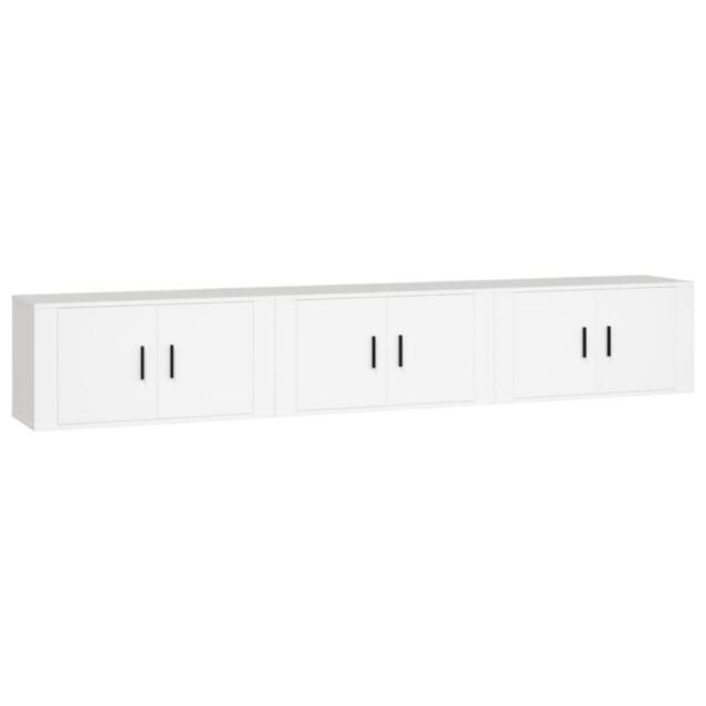 Berkfield Home Wall-mounted TV Cabinets 3 pcs White 80x34.5x40 cm - image 1