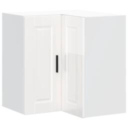 Berkfield Home Kitchen Wall Corner Cabinet Porto High Gloss White Engineered Wood - thumbnail 3