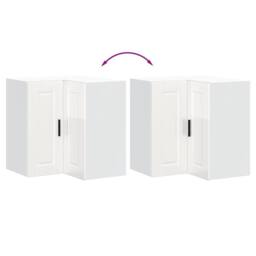 Berkfield Home Kitchen Wall Corner Cabinet Porto High Gloss White Engineered Wood - thumbnail 8
