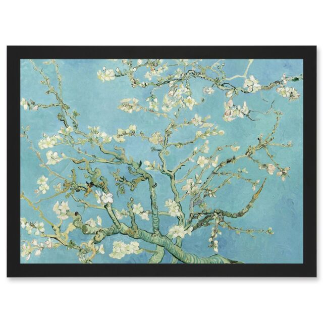 Artery8 Vincent Van Gogh Almond Blossom Painting Artwork Framed Wall Art Print A4 in Black - image 1