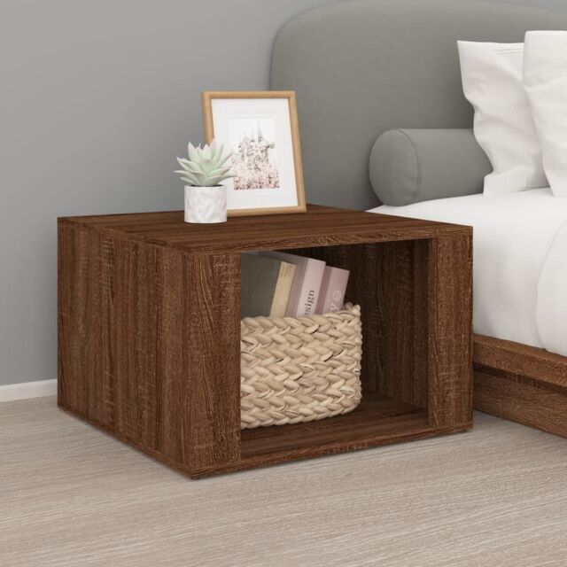 Berkfield Home Bedside Table Brown Oak 57x55x36 cm Engineered Wood - Size: 57 x 55 x 36 cm - image 1