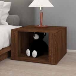 Berkfield Home Bedside Table Brown Oak 57x55x36 cm Engineered Wood - Size: 57 x 55 x 36 cm - thumbnail 3