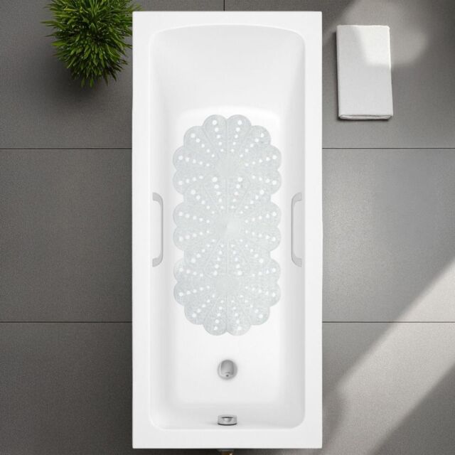 Showerdrape Petal White 740 x 360mm Anti-slip Bath Mat - image 1