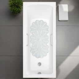 Showerdrape Petal White 740 x 360mm Anti-slip Bath Mat