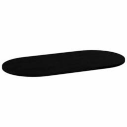 Berkfield Home Table Top Dark Brown 100x50x2 cm Solid Wood Oak Oval in Black - Size: 100 x 50 x 2 cm - thumbnail 4