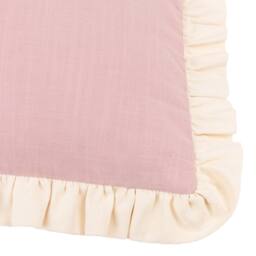 Wylder Effie 100% Cotton Plain Ruffle Cushion in Baby Pink - Size: 45 cm x 45 cm - thumbnail 3