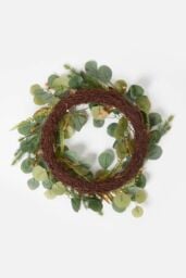 Homescapes Green & Gold Eucalyptus Christmas Wreath, 56 cm - thumbnail 4
