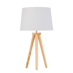 First Choice Lighting Set of 2 Light Oak Table Lamp or Bedside Lights with White Gold Shades in Brown - thumbnail 2